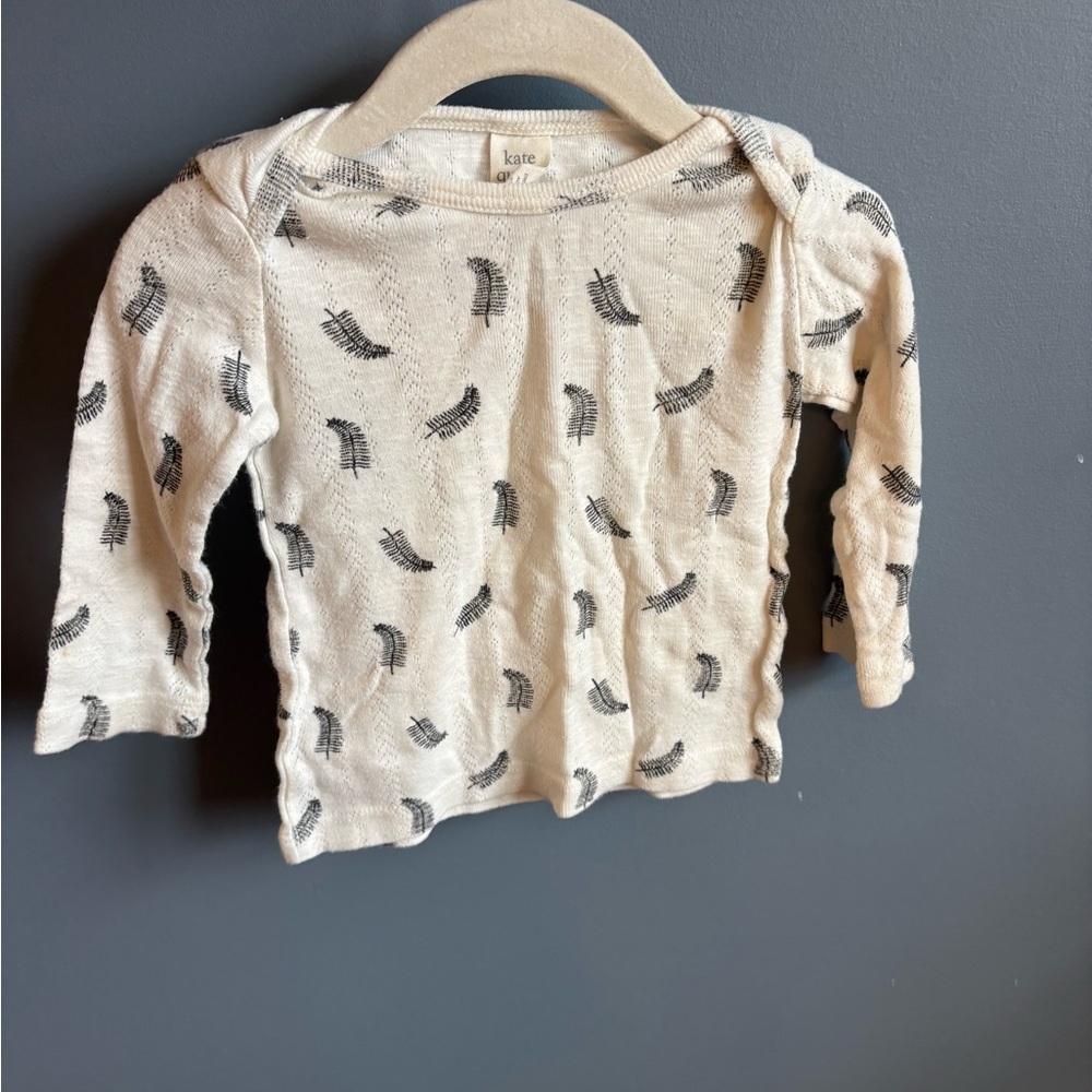 Kate Quinn Top with Black Feather Design